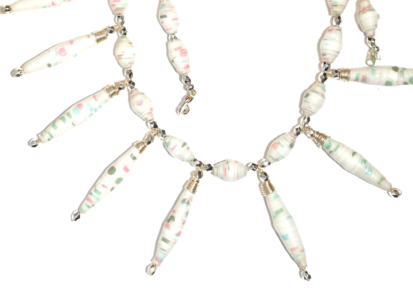 Elegant Paper Bead Necklace & Earring Set