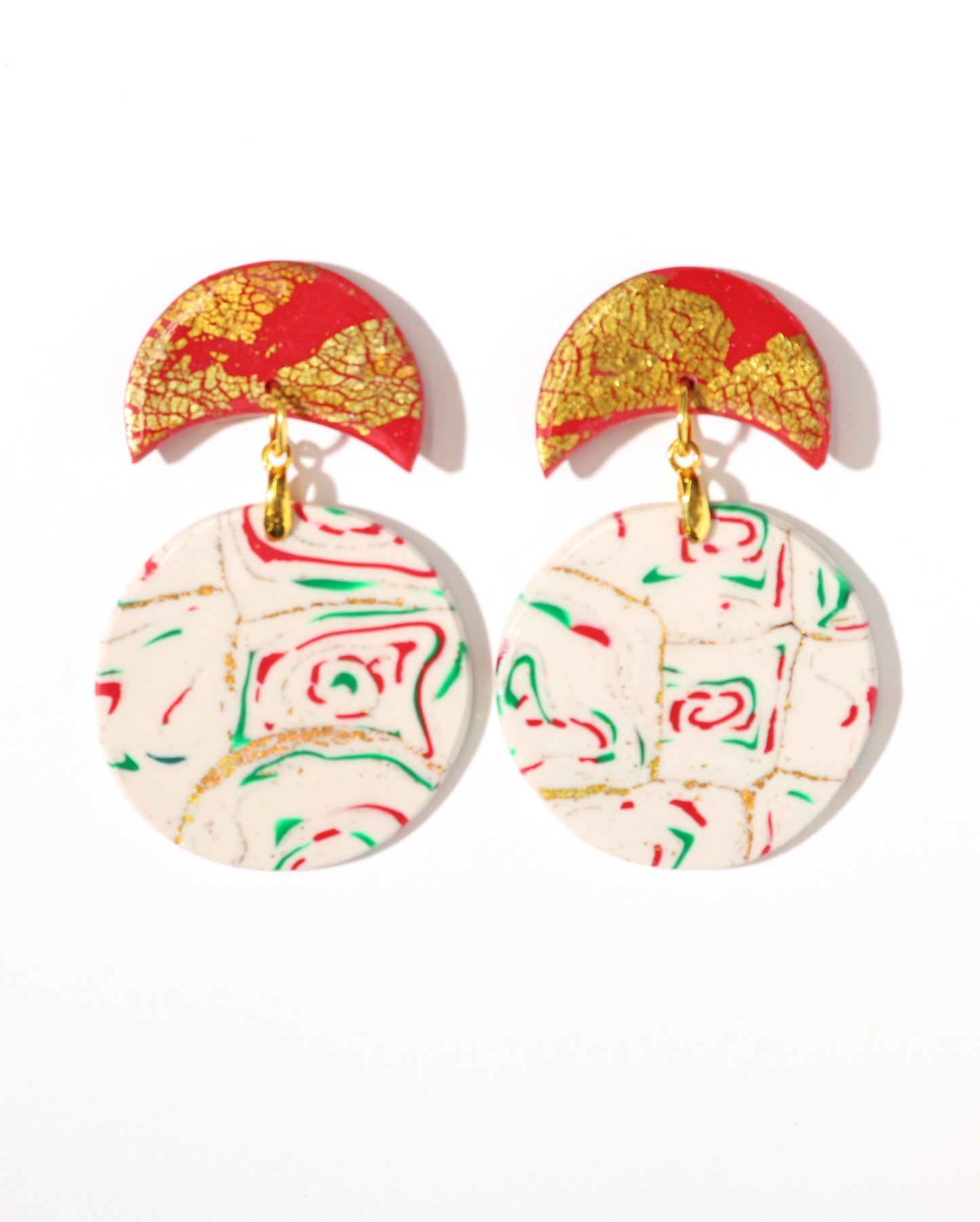 Christmas Large Round Fun Dangle Post Earrings