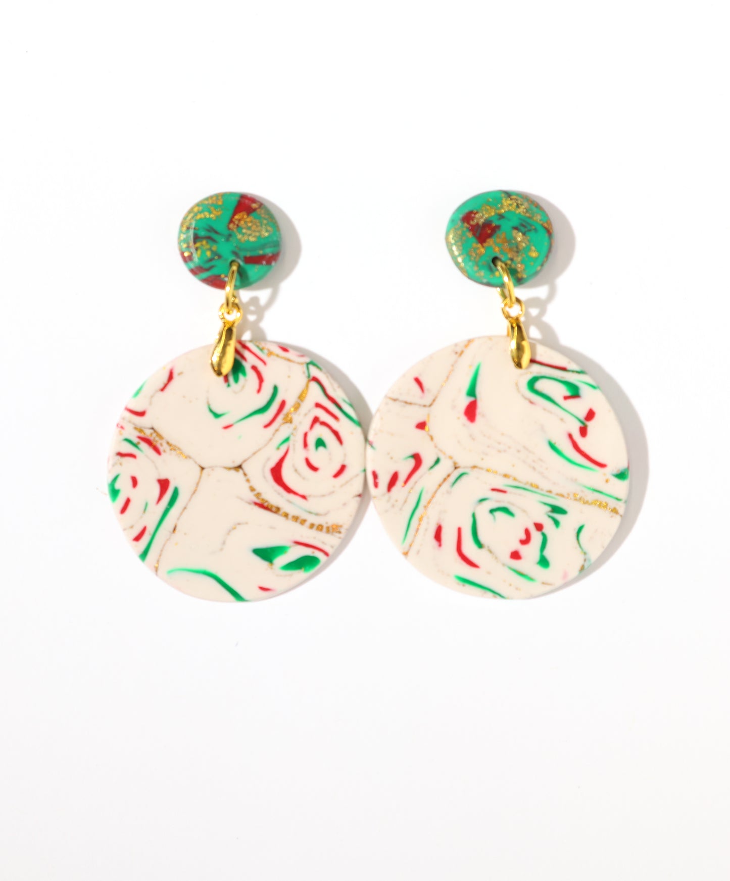 Christmas Fun Large Round Dangle Post Earrings