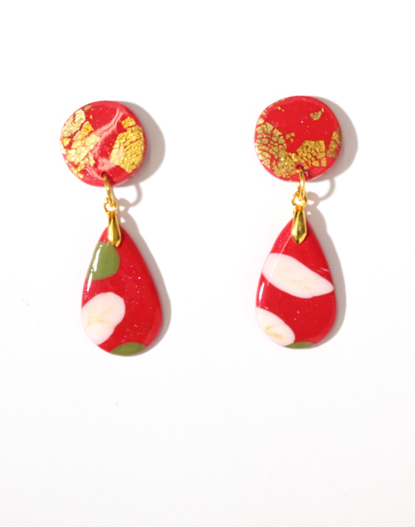 Christmas Teardrop Dangle Post Earrings