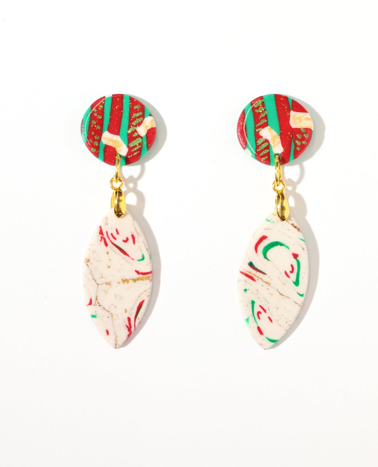 Christmas Fun Dangle Post Earrings Red Tops