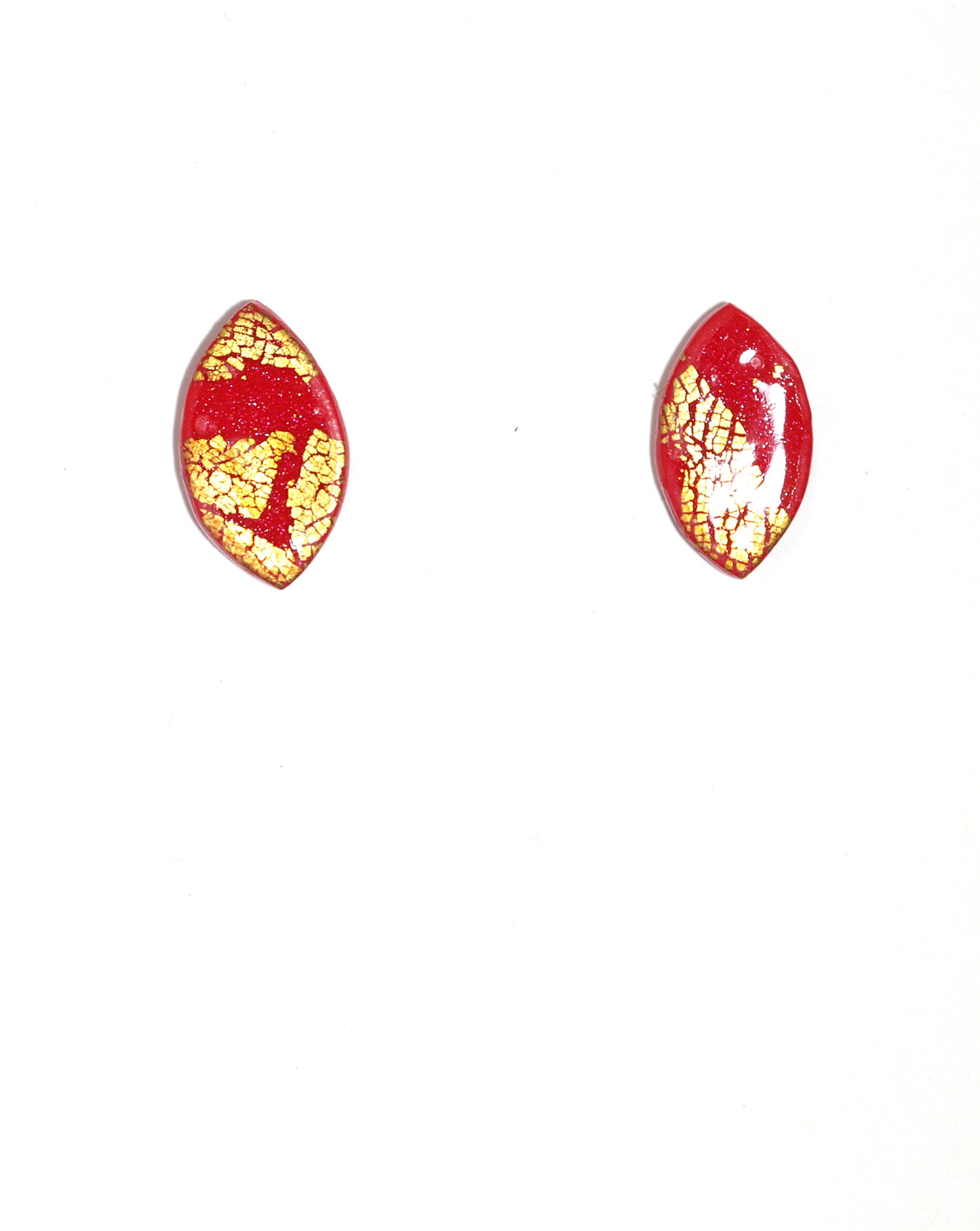 Red & Gold Little Post earrings