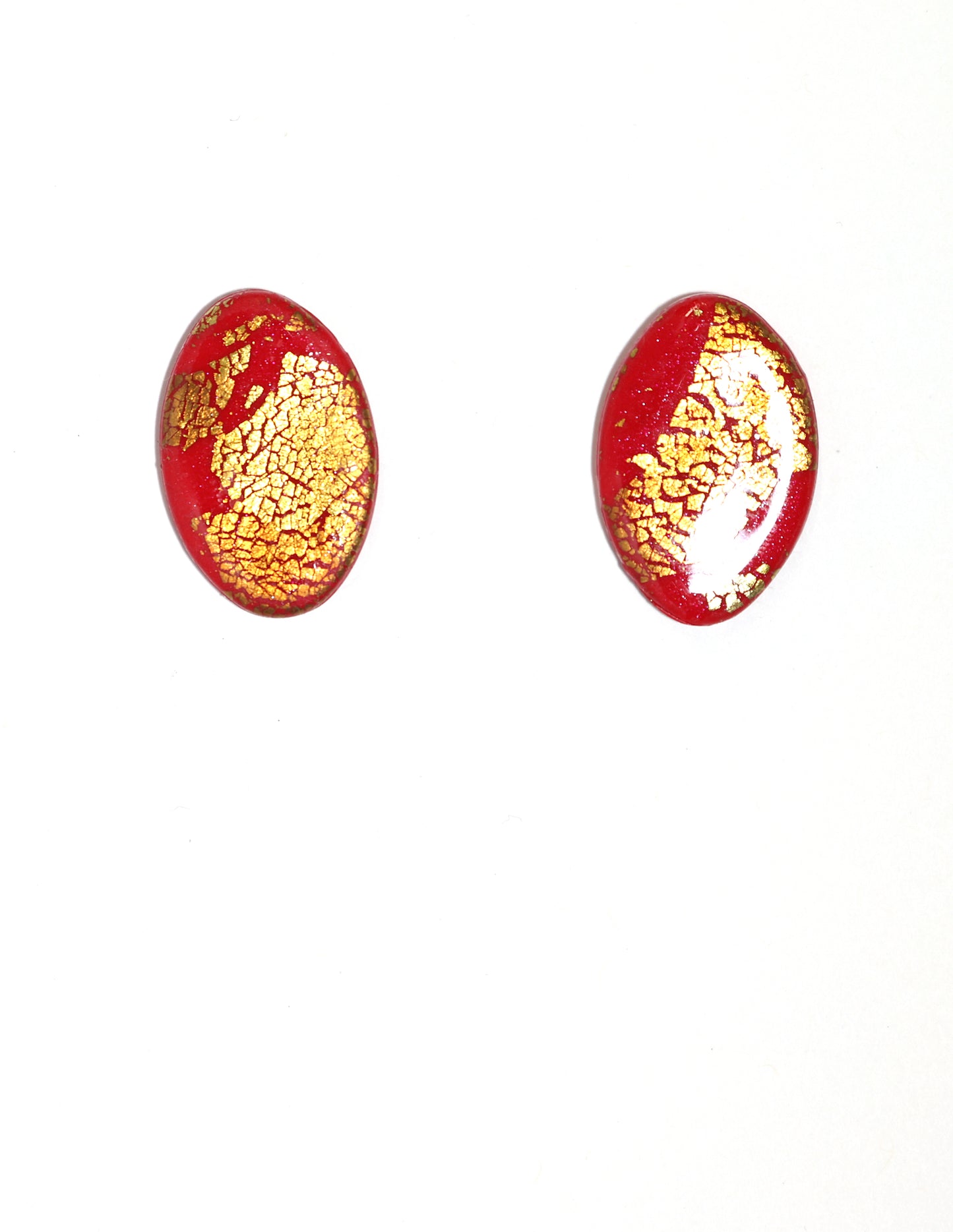 Red & Gold Large Post earrings