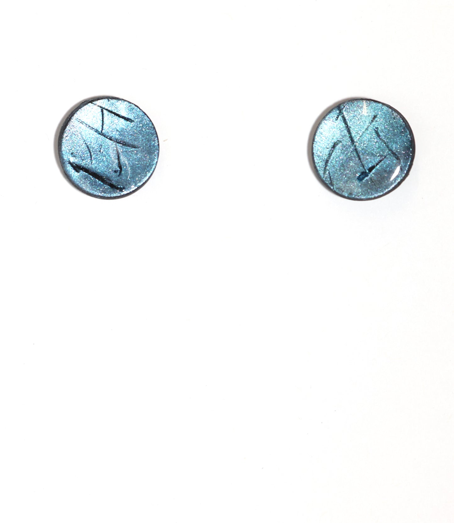 Blue Distressed Post Stud Earrings