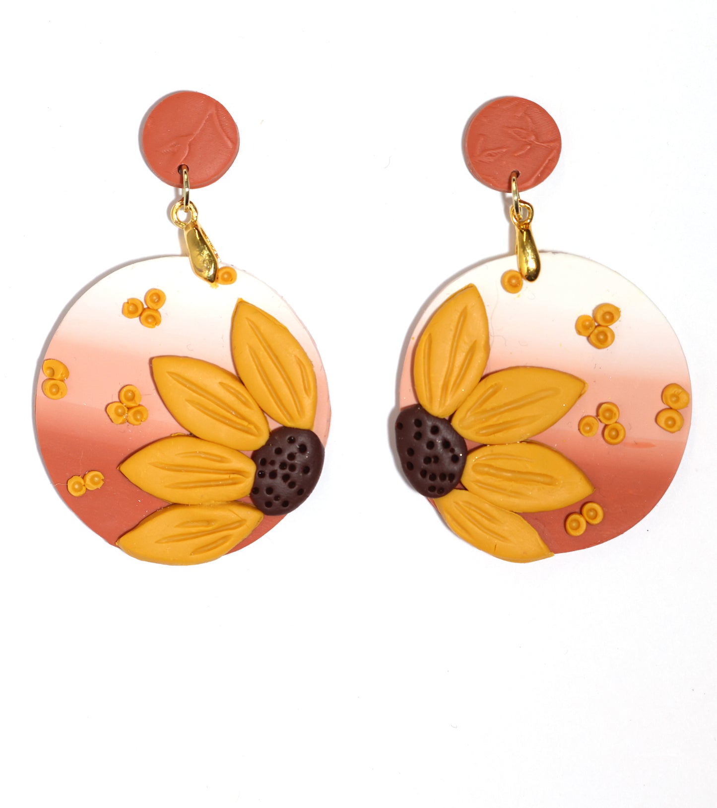 Sunflower Post Dangle Earrings