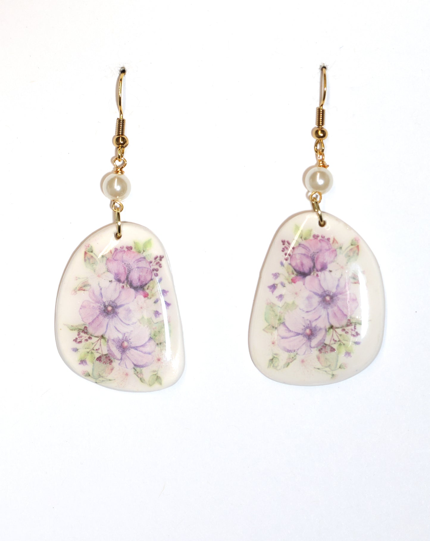 Lavender Anemone Dangle Earrings