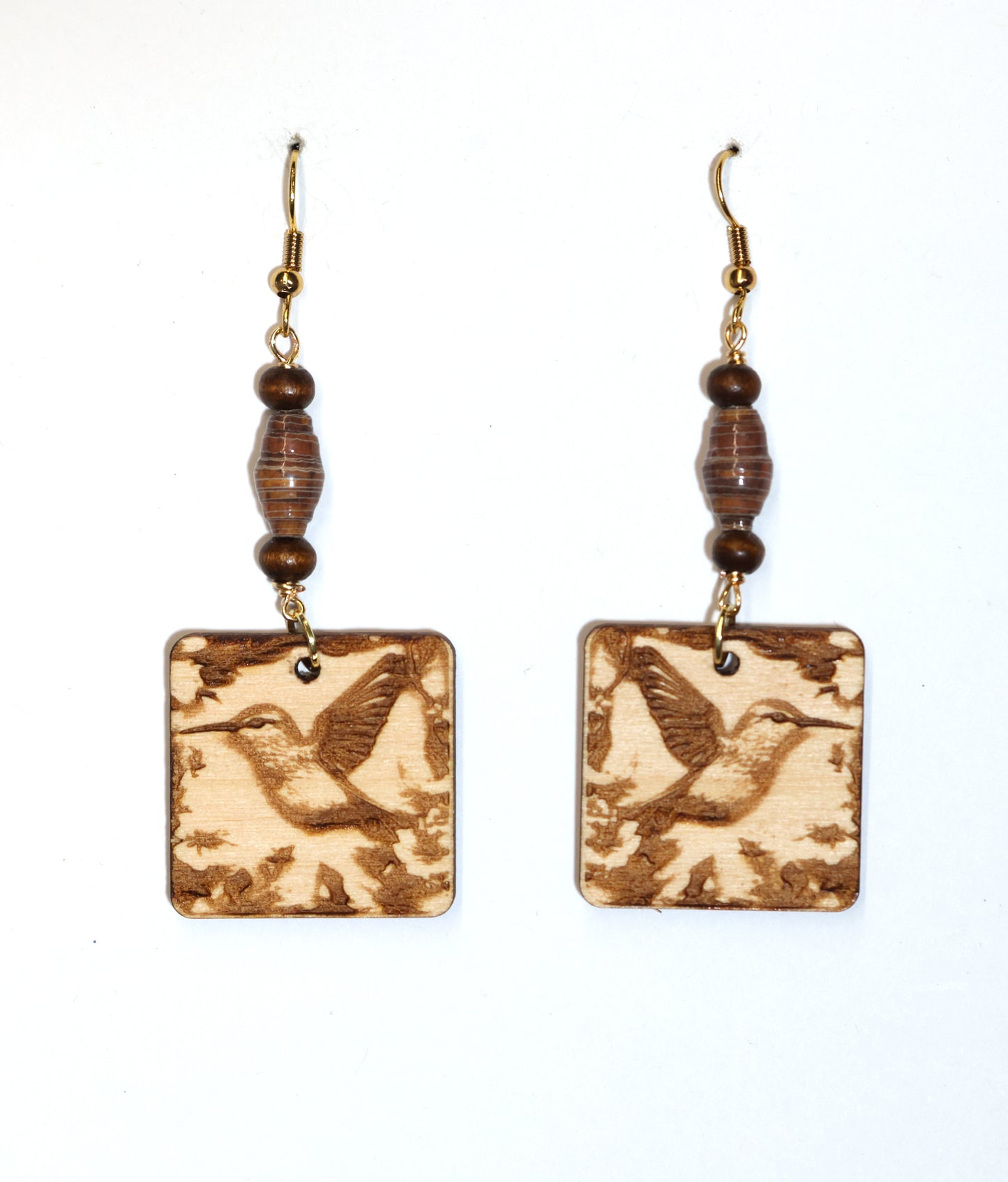 Hummingbird Engraved Earrings