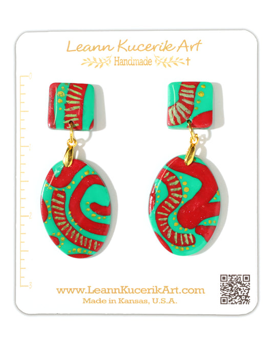 Christmas Large Oval fun Earrings