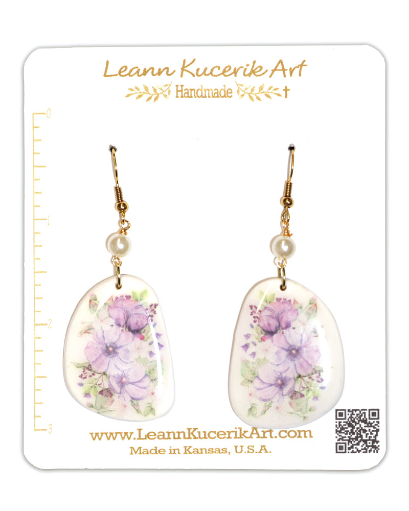 Lavender Anemone Dangle Earrings