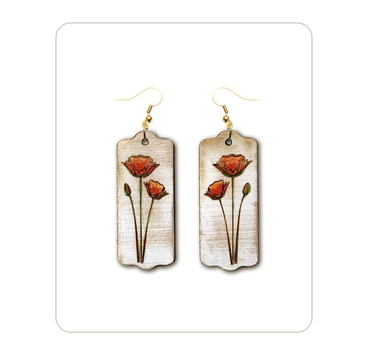 Orange Poppy Earrings