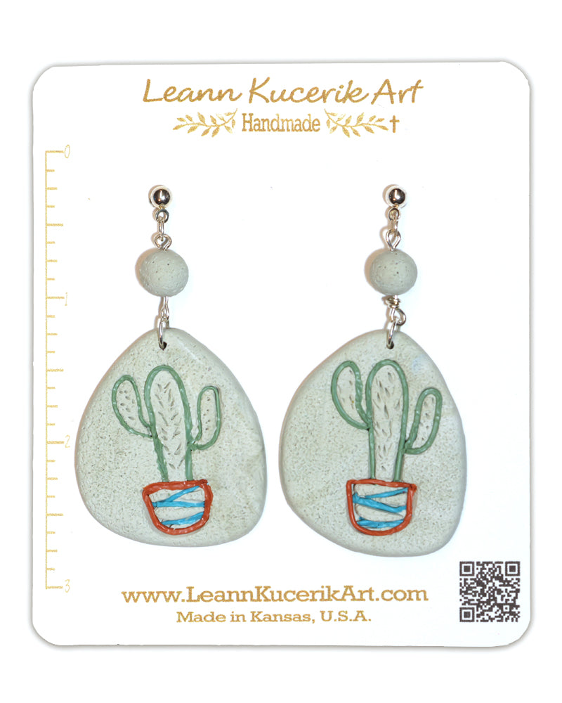 Saguaro Cactus Dangle Earrings