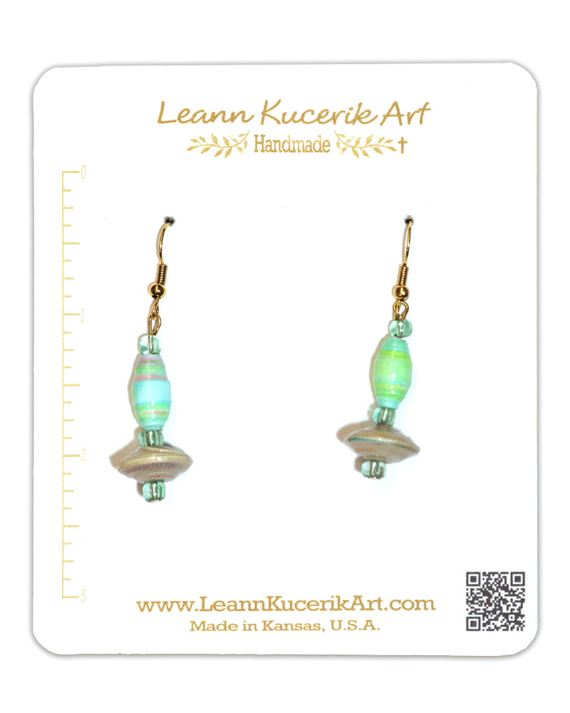 Saucer Paper Bead Earrings