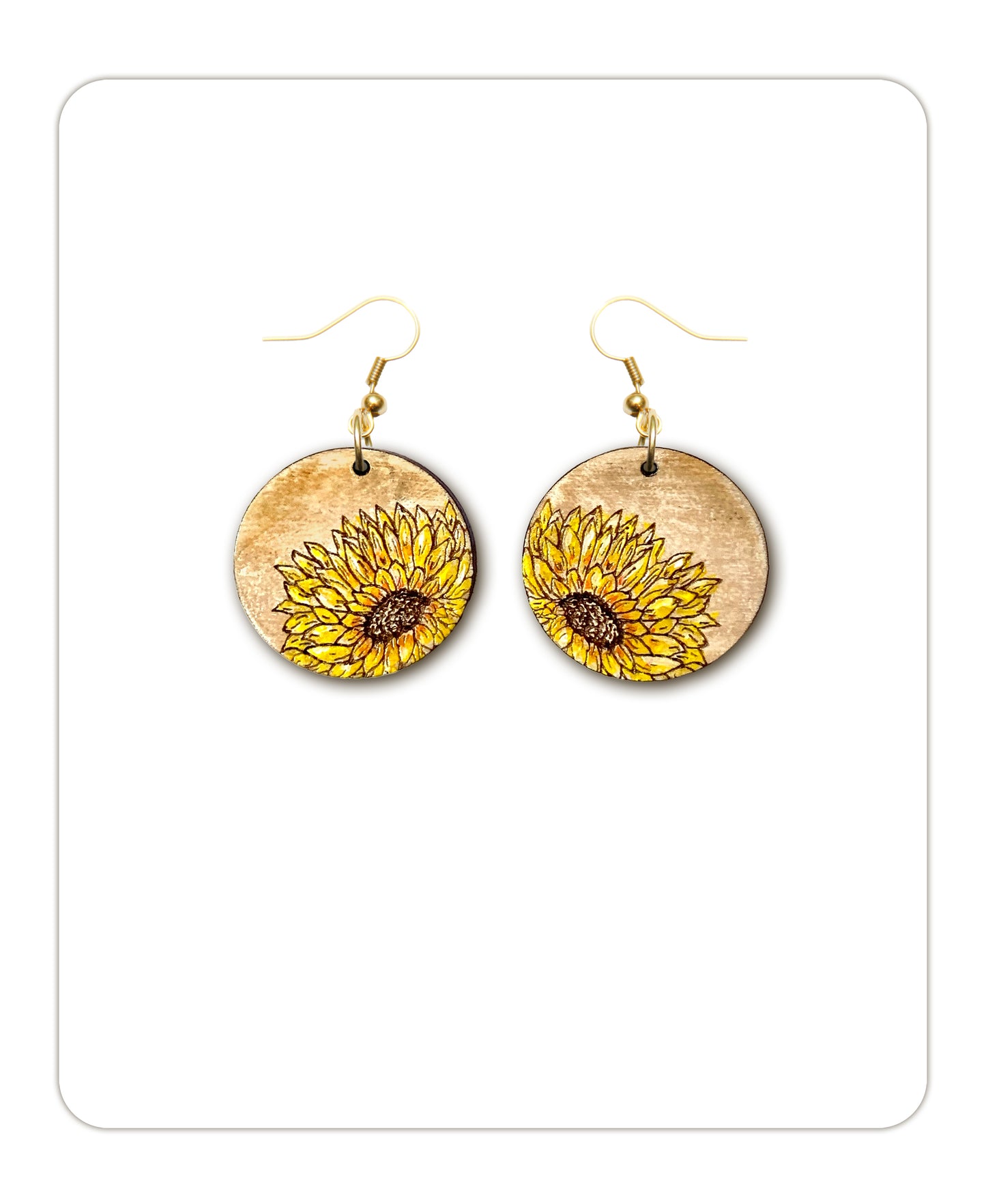 Sunflower Wooden Earrings