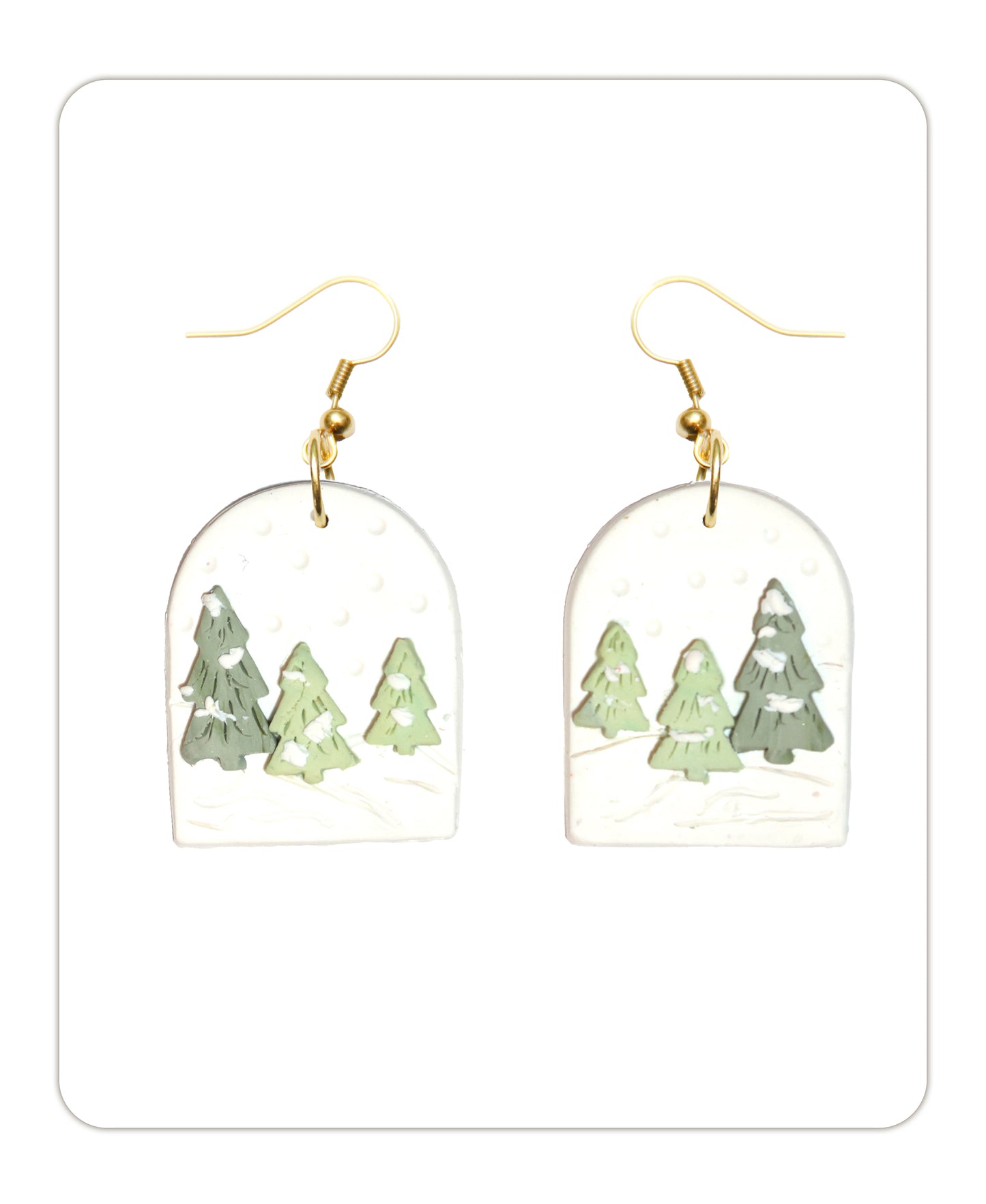 Pine Tree Earrings in winter