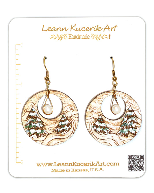 Winter Trees & Snow Earrings